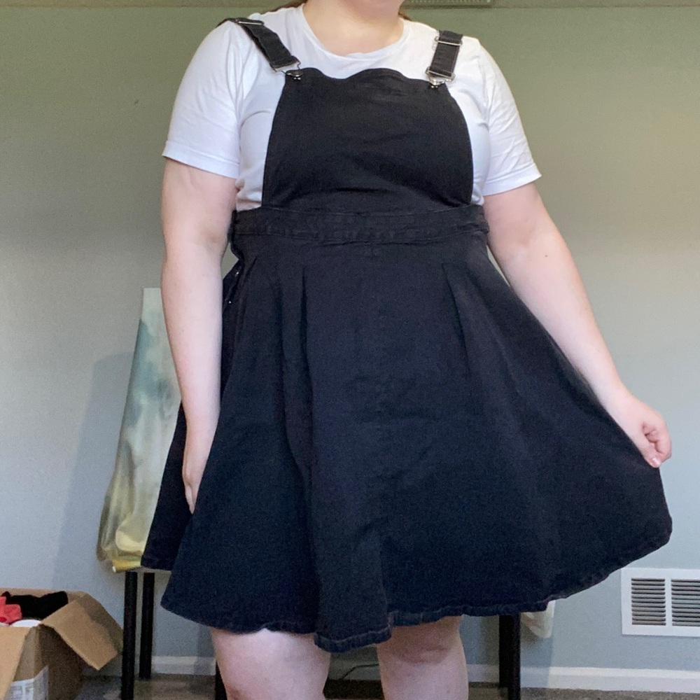 Plus Size Black Denim Skirt Jumper